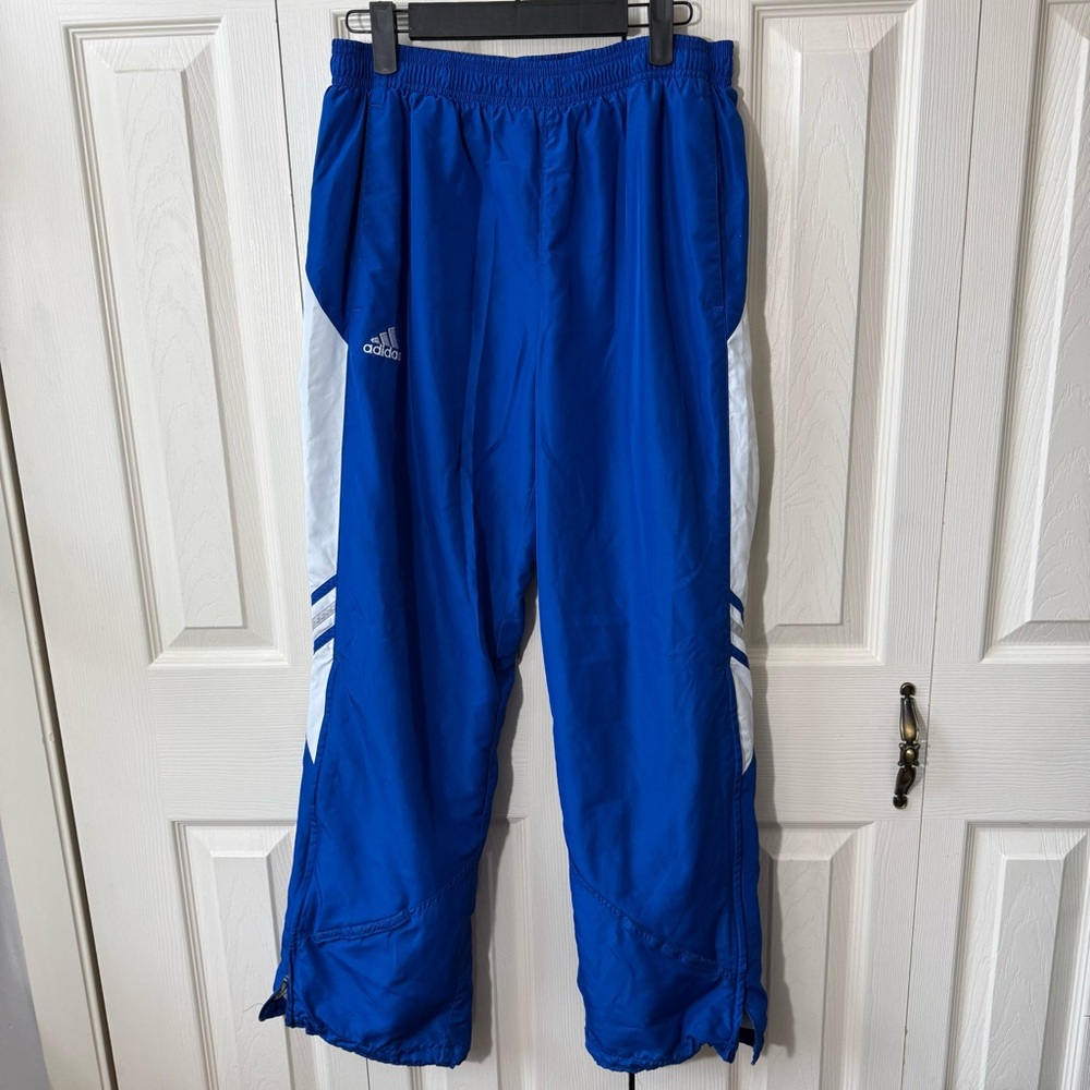Vintage Adidas Spell Out 3 Stripe Windbreaker Track Pants Mens Size Small